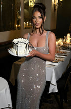 Natalie Sequin Glitter Evening Gown