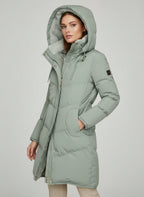 Ivana Long Quilted Hooded Jacket